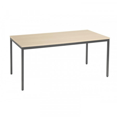 Table Poly Chêne Clair - 120 x 60 cm, pieds gris anthracite