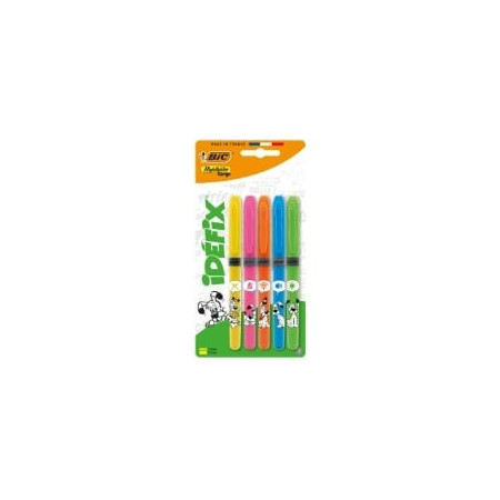 Surligneur BIC Highlighter Grip Décor - Idéfix, fluo