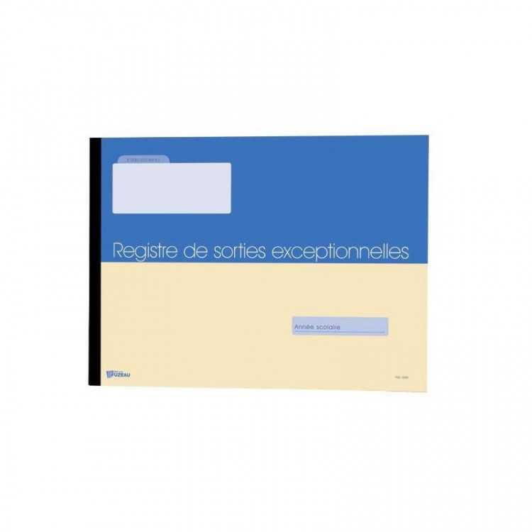 Registre de Sorties Exceptionnelles - Format 28 x 21 cm - 96 pages