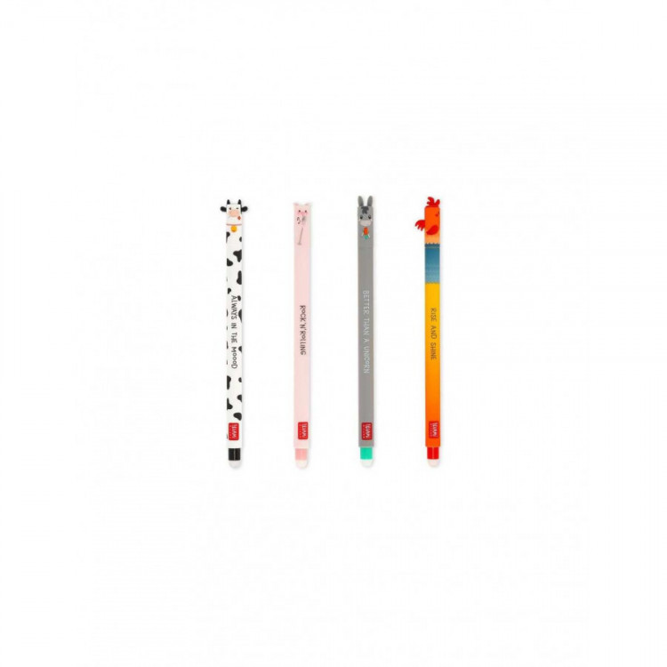 Set de 4 stylos à gel effaçables ferme