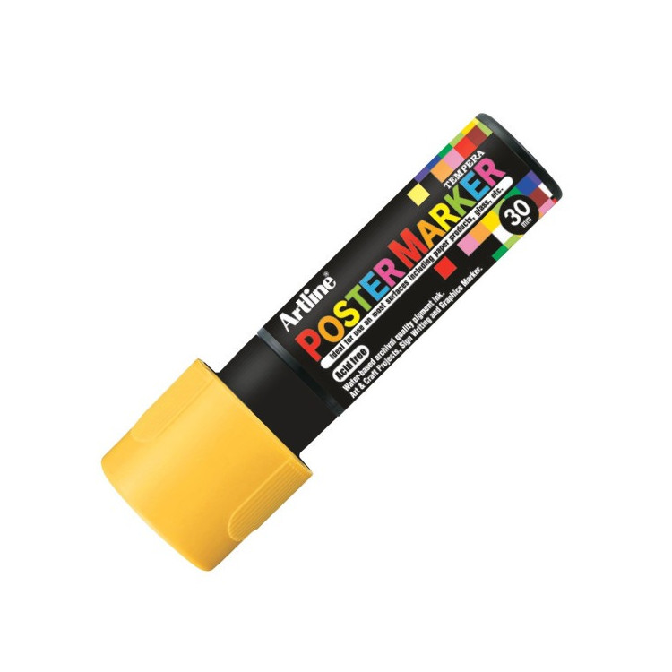 Marqueur pare-brise jaune fluo à peinture – Pointe feutre 30 mm