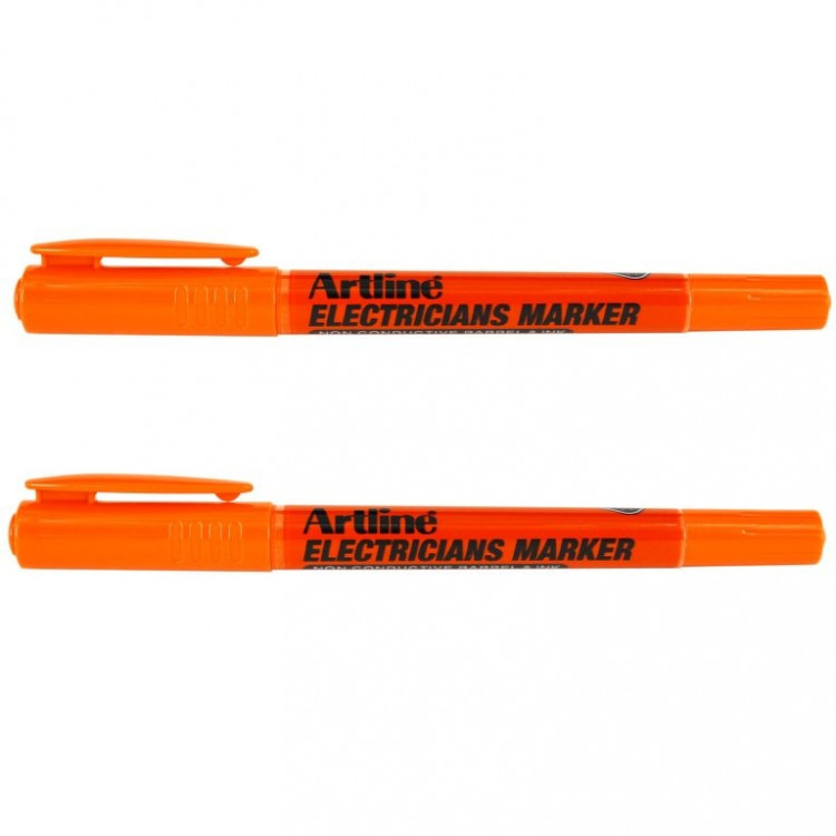 Lot de 2 marqueurs orange spécial électricien – Double pointe