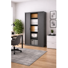 ARMOIRE HAUTE RIDEAUX COULISSANT - Anthracite (198x120cm)