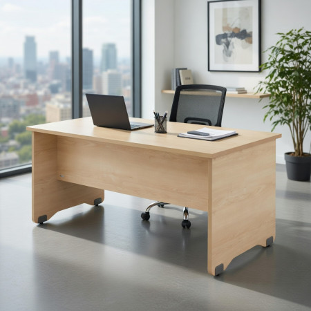 Bureau droit compact 120x60 Hêtre – Praticité et style pour votre espace de travail