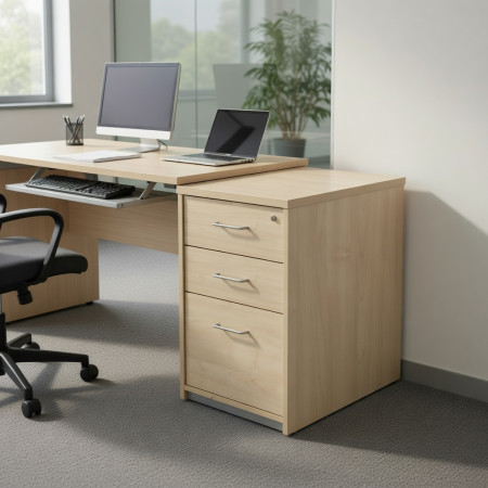 Caisson hauteur Bureau 2T + 1 DS Finition Hêtre