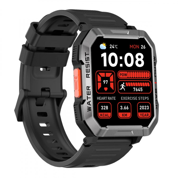 Blackview W60 – Montre connectée outdoor Bluetooth avec lampe torche LED, boussole et batterie 900 mAh