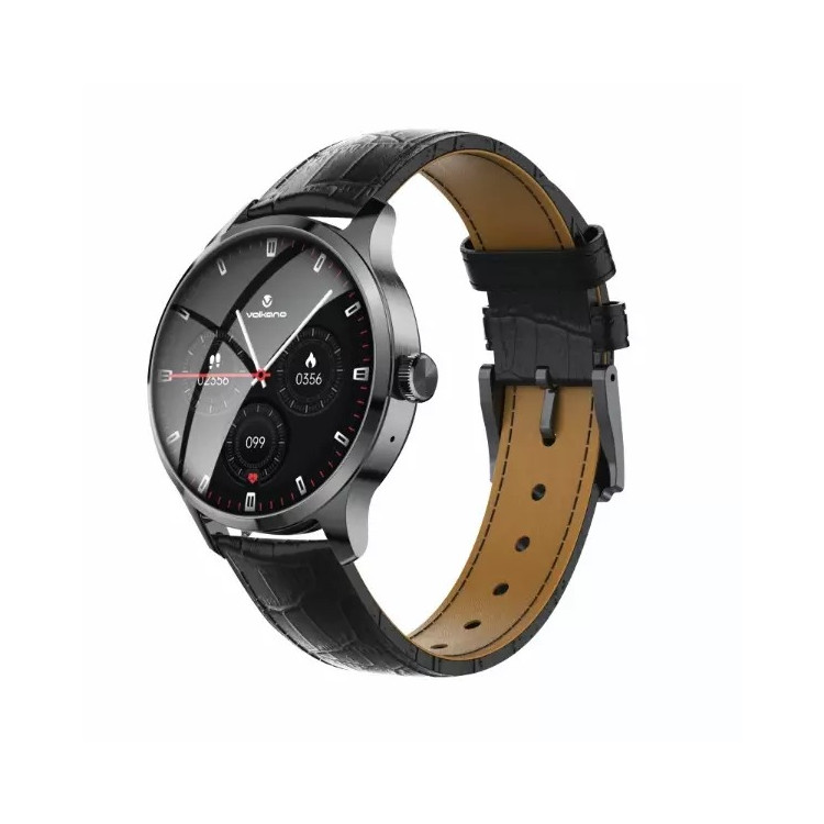 Montre connectée VOLKANO Career Series AMOLED Bluetooth 5.2 – Bracelet cuir véritable