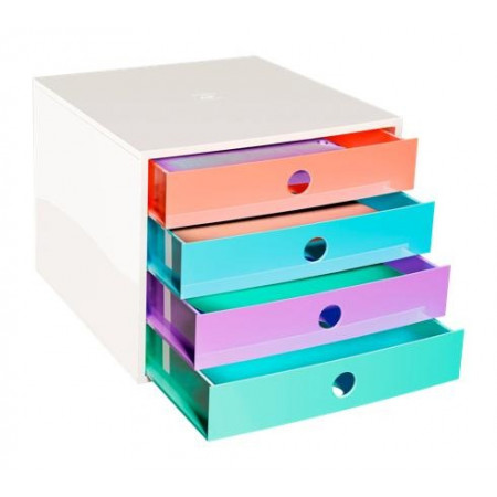 Module de classement Filibox Candy Tidy 4 tiroirs A4+ en plastique recyclé
