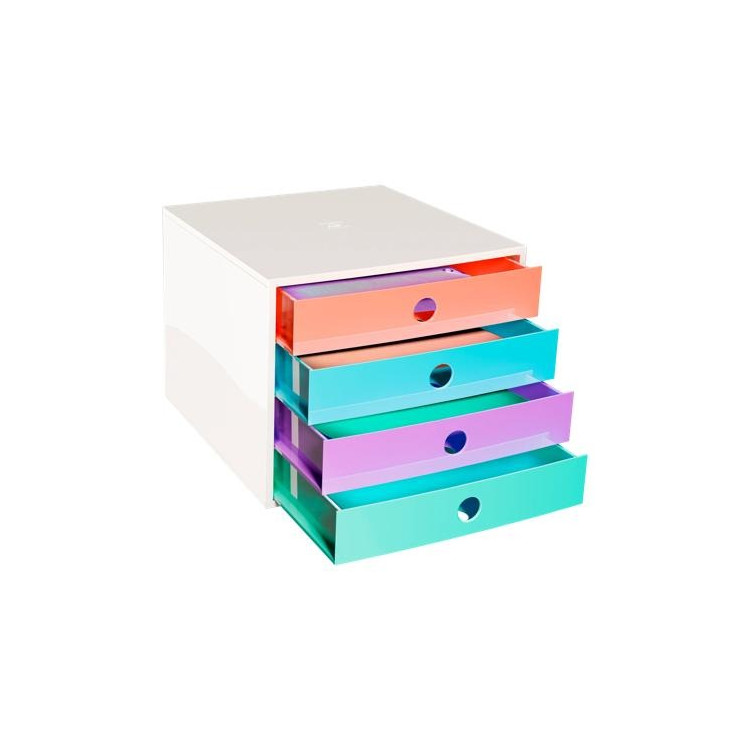 Module de classement Filibox Candy Tidy 4 tiroirs A4+ en plastique recyclé