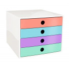 Module de classement Filibox Candy Tidy 4 tiroirs A4+ en plastique recyclé