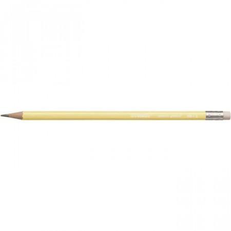 Crayon graphite STABILO Swano Pastel HB avec gomme – Jaune pastel