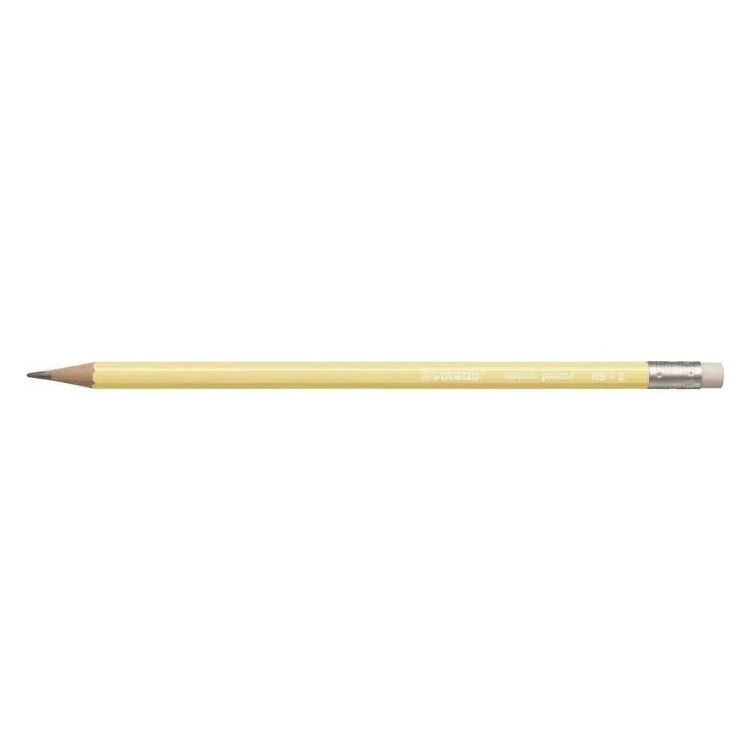 Crayon graphite STABILO Swano Pastel HB avec gomme – Jaune pastel