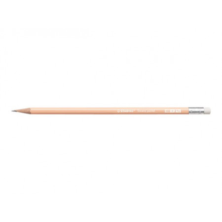 Crayon graphite STABILO Swano Pastel HB avec gomme – Pêche pastel