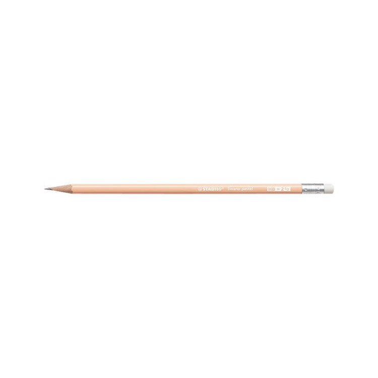 Crayon graphite STABILO Swano Pastel HB avec gomme – Pêche pastel