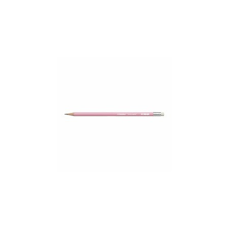 Crayon graphite STABILO Swano Pastel HB avec gomme – Rose pastel