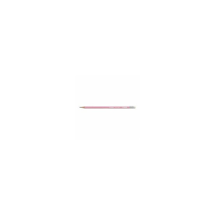 Crayon graphite STABILO Swano Pastel HB avec gomme – Rose pastel