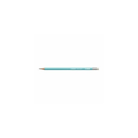 Crayon graphite STABILO Swano Pastel HB avec gomme – Bleu pastel