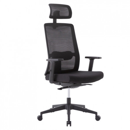 Fauteuil de bureau SAKA ergonomique avec dossier haut en résille et soutien lombaire réglable