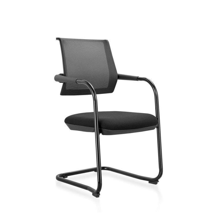Chaise visiteur SAHARA – Dossier résille & structure luge robuste pour espaces professionnels