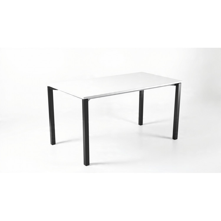 Table POLY BLANC – 120 x 60 cm | Table de bureau robuste et fonctionnelle pour espaces professionnels