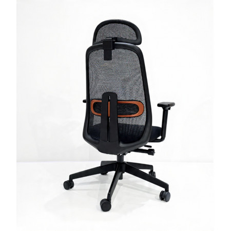 Fauteuil de bureau PAULA ergonomique avec dossier résille, accoudoirs 3D et appuie-tête réglable