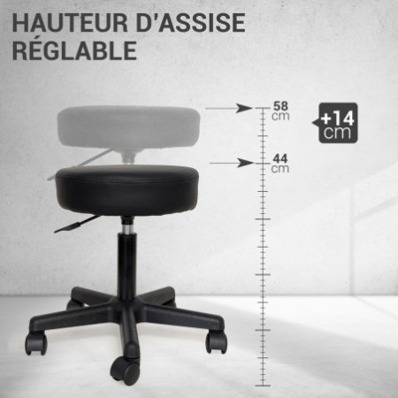 Tabouret à roulettes TOLLA – Confort, mobilité et praticité professionnelle