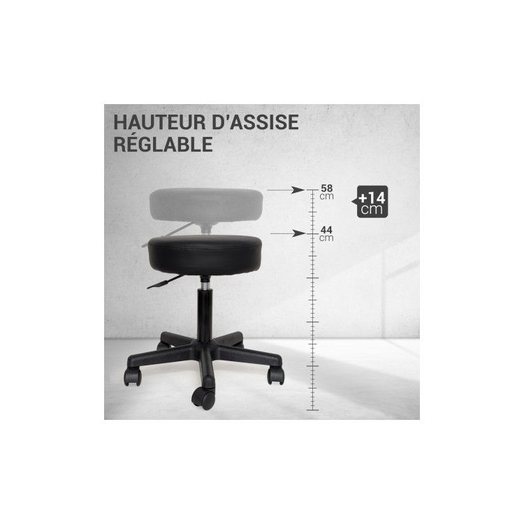 Tabouret à roulettes TOLLA – Confort, mobilité et praticité professionnelle