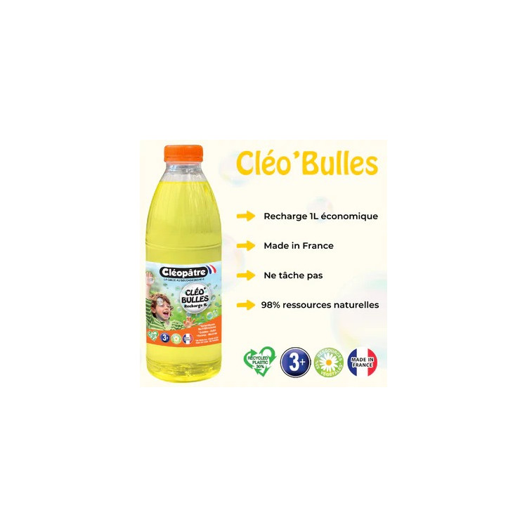 Recharge solution à bulles 1 litre – Des heures de jeu pour les enfants