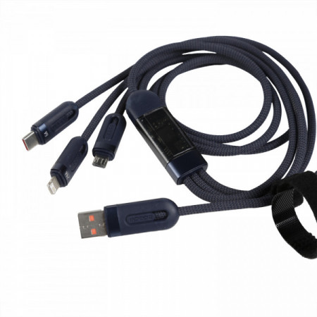 Câble USB-A vers Lightning/USB-C/Micro-USB Digital QC 66W – Charge rapide multi-connecteurs