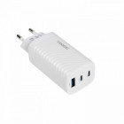 Chargeur secteur GaN 65W Wonday – 1 port USB-A, 2 ports USB-C, blanc
