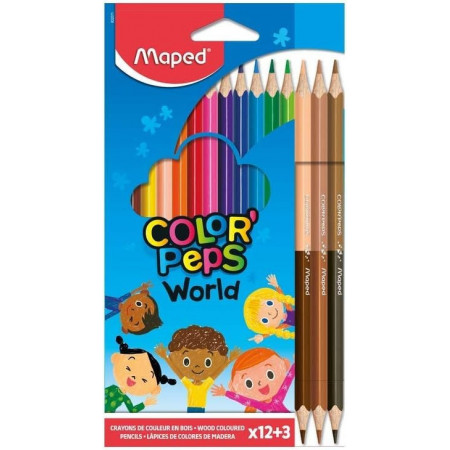 CRAYONS COULEUR COLOR PEPS WORLD X15