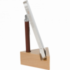 Mini stylo bille Tolède Oberthur – Bois de rose et chrome, support bois pour smartphone