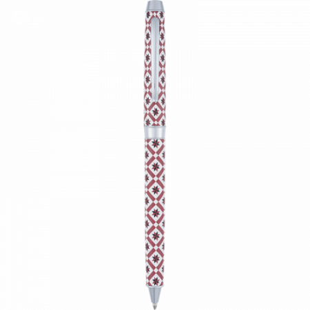 Stylo bille Barcelona Oberthur – Corps laqué terracotta à motifs faïence