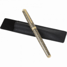 Stylo bille Byzance anthracite et or Oberthur – Embout capuchon diamant, décor gravé oriental