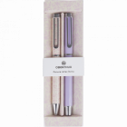 Parure roller et stylo bille Carmen mauve Oberthur – Coffret motifs fleuris