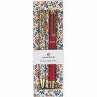 Parure roller et stylo bille Carmen rouge Oberthur – Coffret motifs fleuris