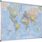 Tableau carte du monde magnétique Bi-Silque 90x120 cm – Surface effaçable à sec