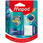 Taille-crayon et gomme 2-en-1 Connect Dragon Maped – Réservoir intégré, gomme rechargeable