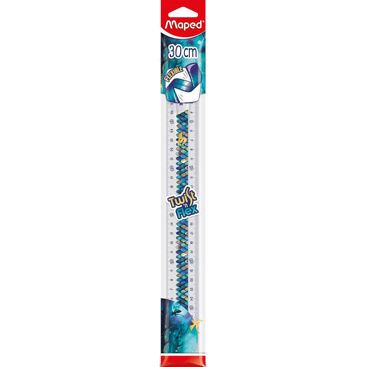 Règle souple Twist'N Flex Dragon Maped 30 cm – Incassable, double graduation transparente