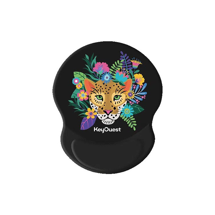 Tapis de souris ergonomique Safari Panthère KeyOuest – Repose-poignets gel anti-fatigue