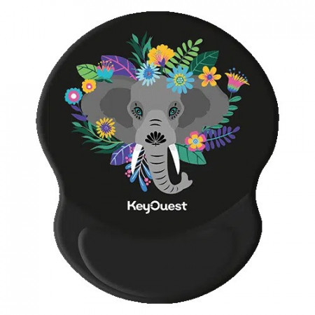 Tapis de souris ergonomique Safari Éléphant KeyOuest – Repose-poignets gel anti-fatigue