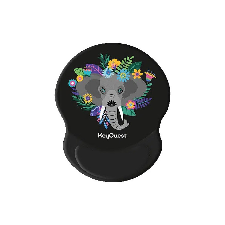 Tapis de souris ergonomique Safari Éléphant KeyOuest – Repose-poignets gel anti-fatigue