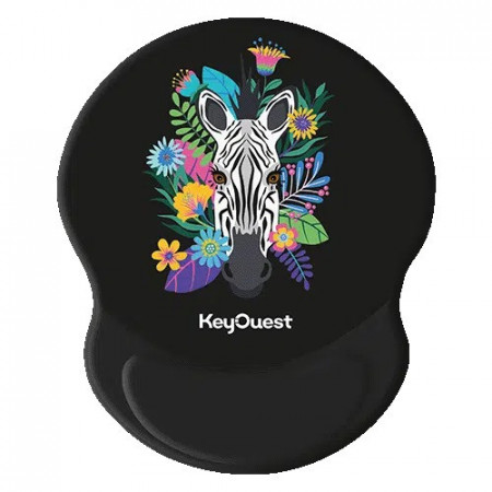 Tapis de souris ergonomique Safari Zèbre KeyOuest – Repose-poignets gel anti-fatigue