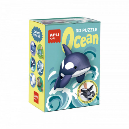 Puzzle 3D orque Océan 6 pièces APLI Kids – Jeu éducatif dès 6 ans