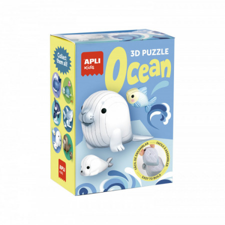 Puzzle 3D phoque Océan 6 pièces APLI Kids – Jeu éducatif dès 6 ans