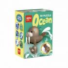Puzzle 3D morse Océan 6 pièces APLI Kids – Jeu éducatif dès 6 ans