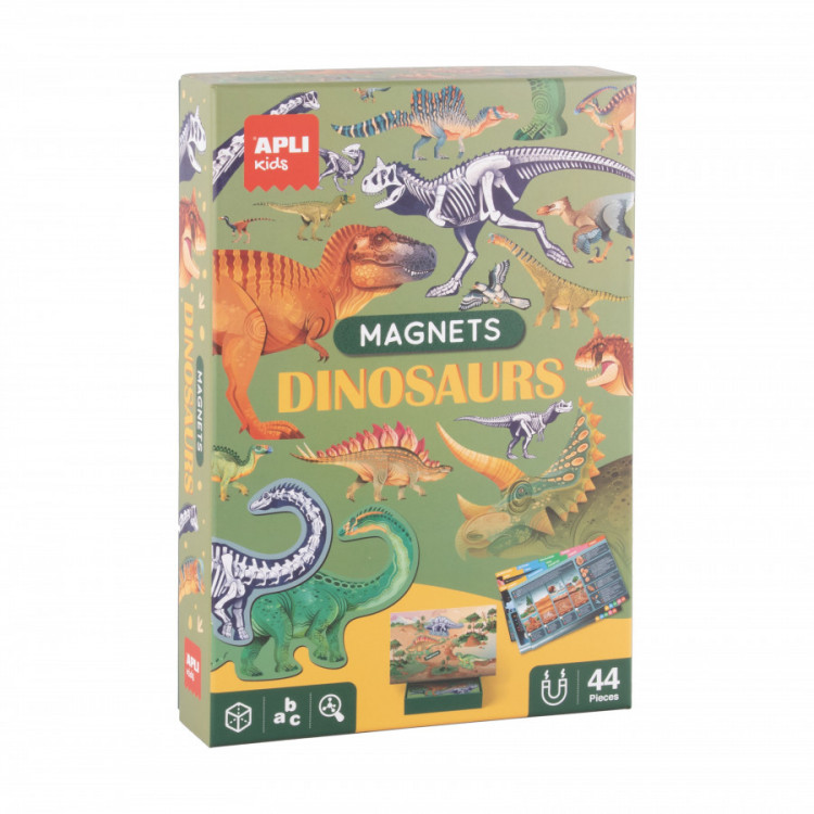 Jeu magnétique éducatif Les Dinosaures – Scène 28 x 18 cm et 44 magnets