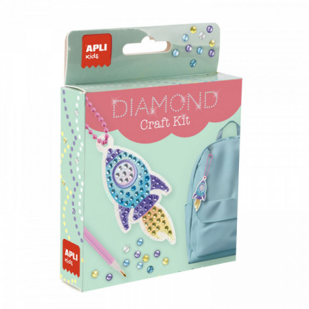 Kit créatif porte-clés diamant fusée – Kit de perles à assembler pour enfant dès 6 ans