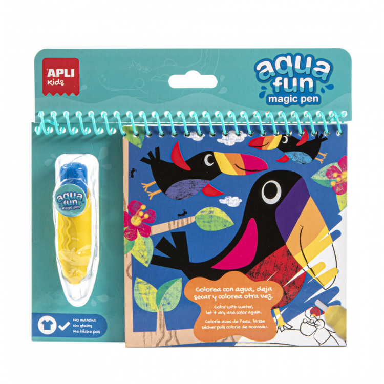 Bloc de coloriage à l'eau Jungle – Pinceau réservoir rechargeable