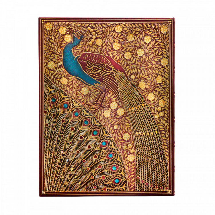 Carnet Paperblanks Paons d'Hafiz Midi – Couverture rigide illustrée, 144 pages lignées